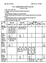 Đề kiểm tra giữa kỳ II môn Công nghệ 7